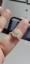 3.00 Carat G Color Round Diamond set in 18k White Gold Accent Ring Gorgeous Must See !!