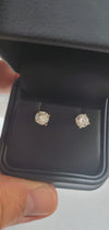 2.04 Carat E VS Round Diamond Earrings set in 14k White Gold Must See Gorgeous High Quality!!