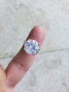 7.05 Carat H VS Round Diamond Ring 18k White Gold Must See Rare One of A Kind WOW !!